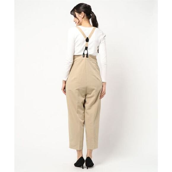 Moussy Women's High Waisted Kaki Suspender Cropped Pants Size 1 - Small - Picture 2 of 10